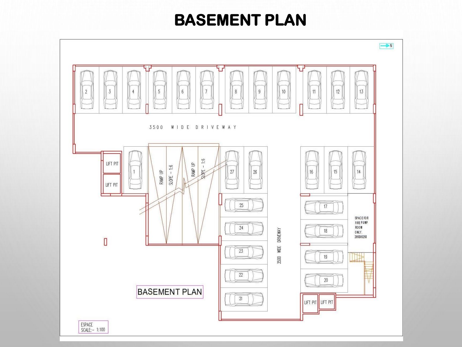 Renaissance — Basement plan — parking & services